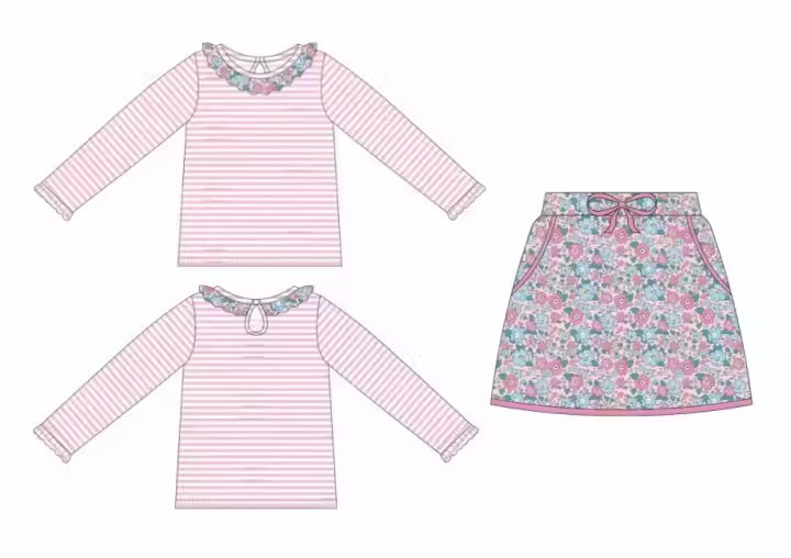 LIBERTY PRINT QUILTED SKORT SETS