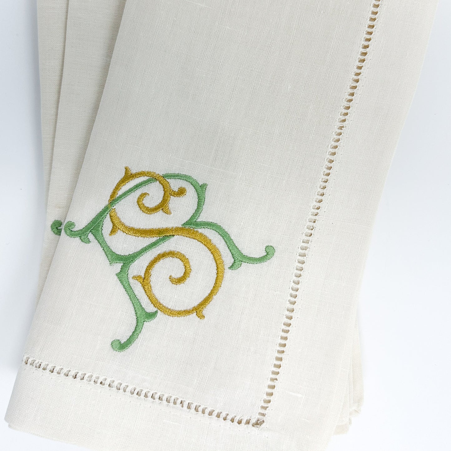 White Hemstich Dinner Napkins