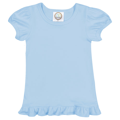 Girl's Puff Sleeve T-Shirt with ruffle hem