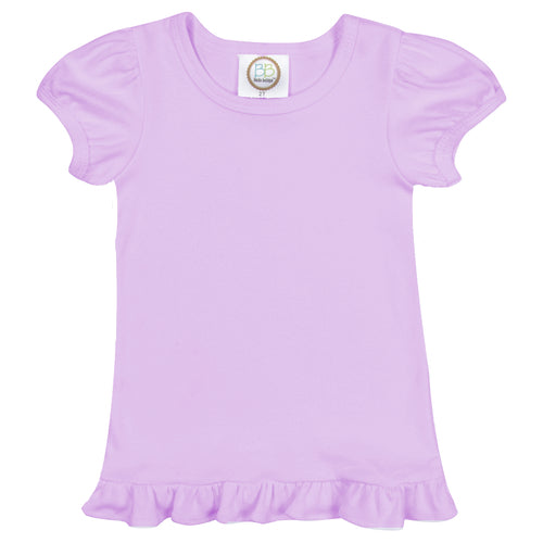 Girl's Puff Sleeve T-Shirt with ruffle hem