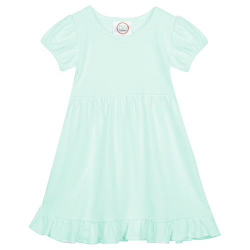 Short Puff Sleeve Ruffle Dress