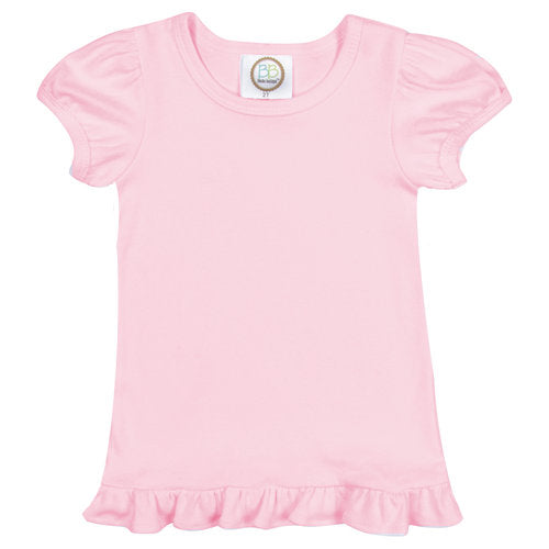 Girl's Puff Sleeve T-Shirt with ruffle hem