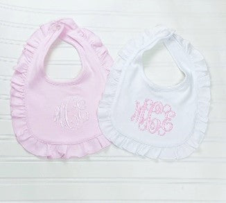 Ruffle Bib and Burp Cloth Set