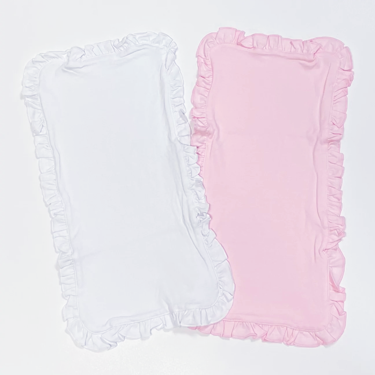 Ruffle Bib and Burp Cloth Set