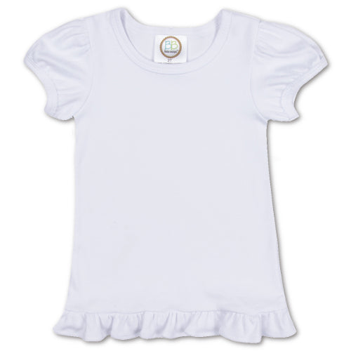 Girl's Puff Sleeve T-Shirt with ruffle hem