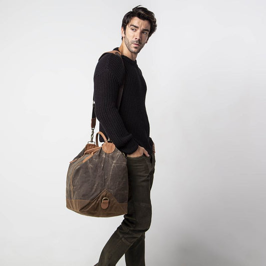 Monogrammed Waxed Weekender