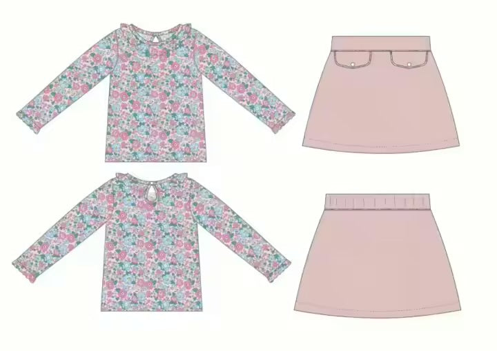 LIBERTY PRINT QUILTED SKORT SETS
