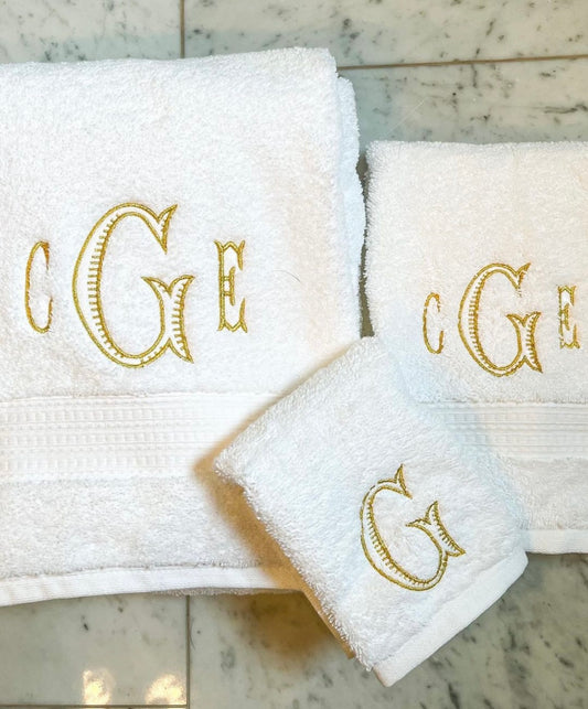 Monogrammed Bath Towel Set