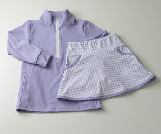 LAVENDER GINGHAM SKORT SET
