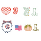 Holiday Wreath Sash Bundle -- Set of Four