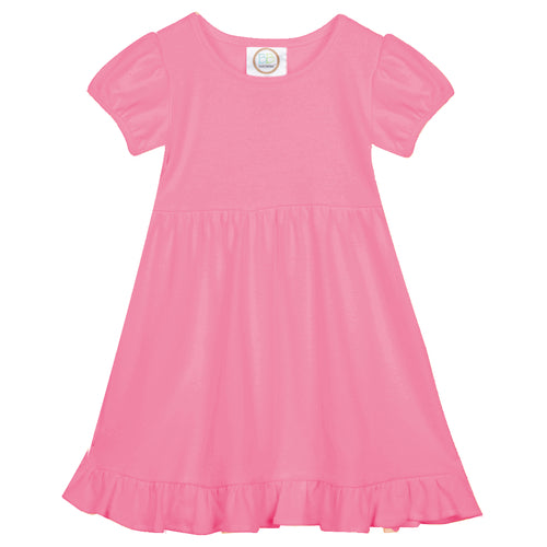 Short Puff Sleeve Ruffle Dress