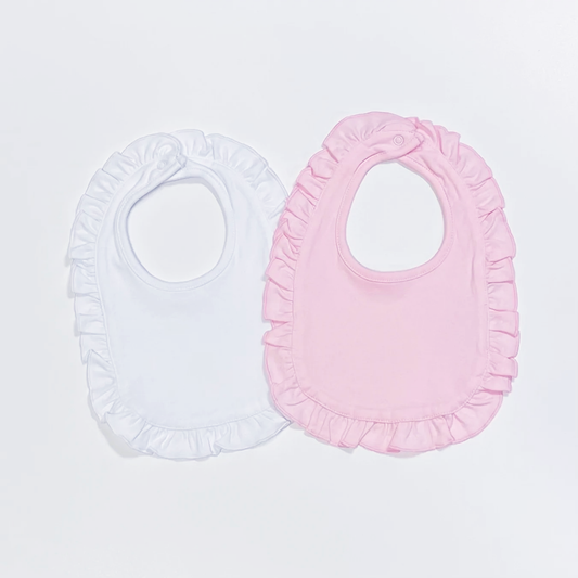 Ruffle Bib and Burp Cloth Set