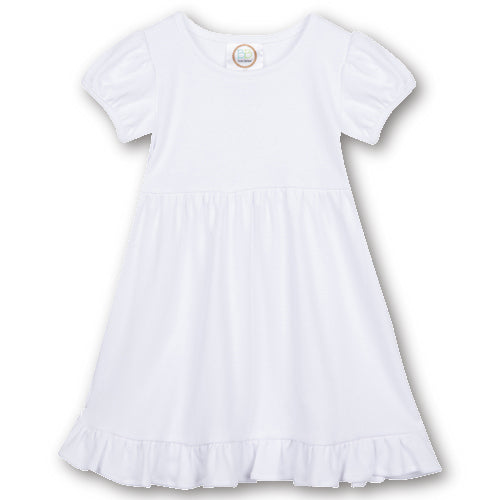 Short Puff Sleeve Ruffle Dress